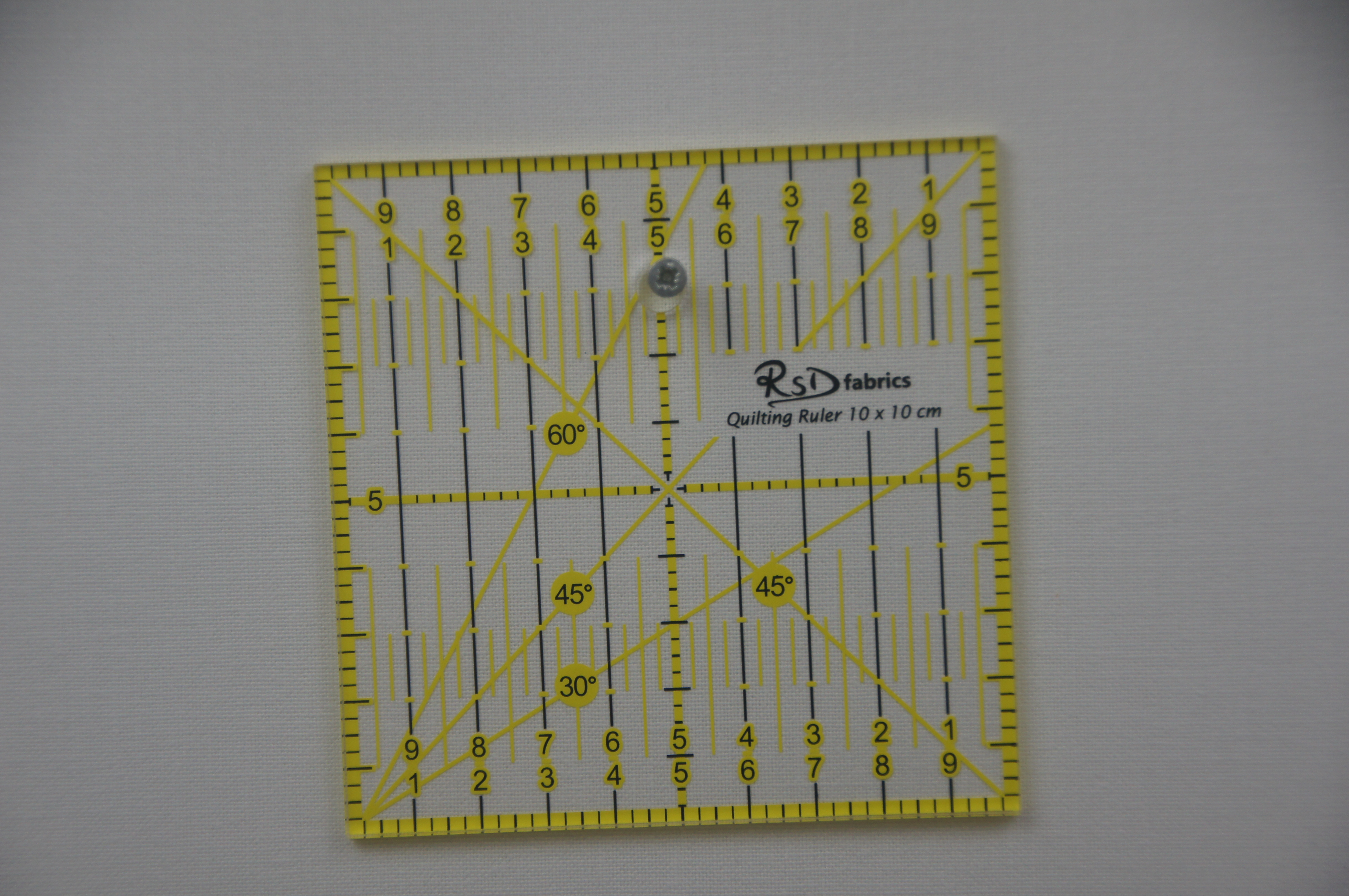 RSD Fabrics Quilting Ruler 10 x 10 cm  Clear and Yellow