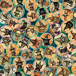 Animal Witches Medallions Orange 31935-Q
