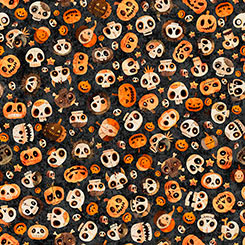 Skull & Pumpkin Toss Multicolour 31947-J 100% cotton Multicolour