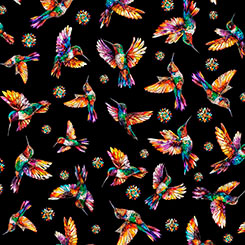 Hummingbirds Black 32194-J