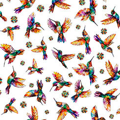 Hummingbirds White 32194-Z